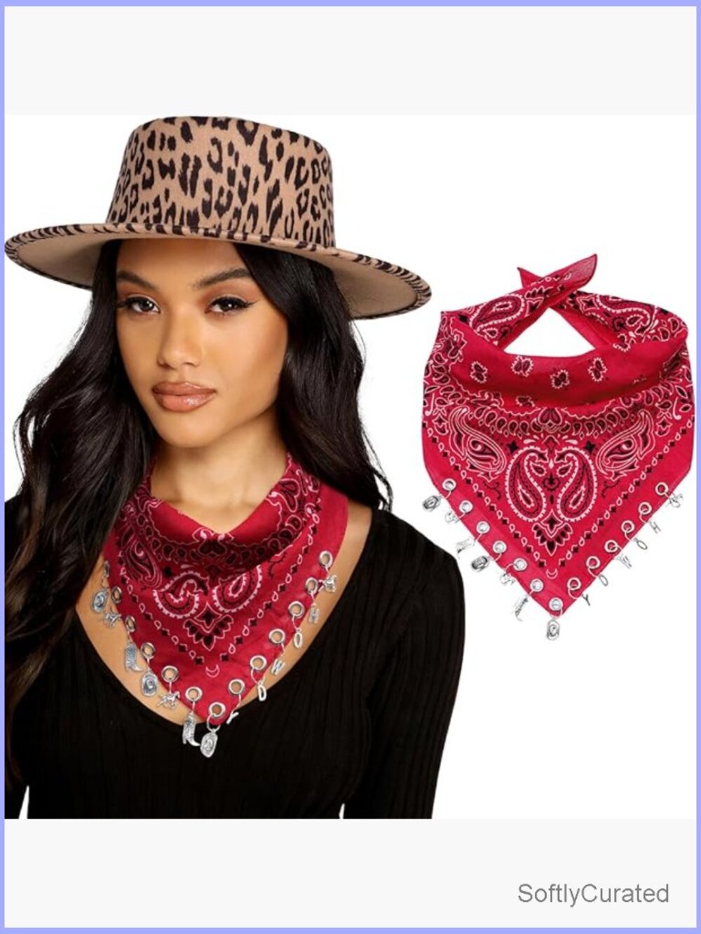 Cotton Paisley Bandana Scarf with Grommet Western Cowgirl Costume